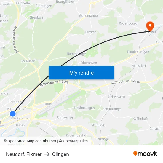 Neudorf, Fixmer to Olingen map