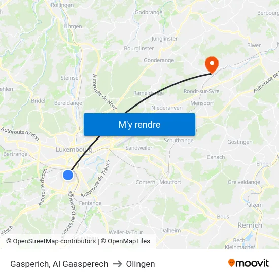 Gasperich, Al Gaasperech to Olingen map