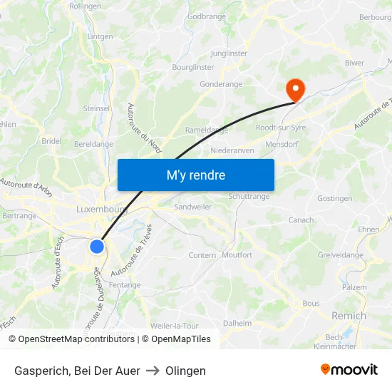 Gasperich, Bei Der Auer to Olingen map