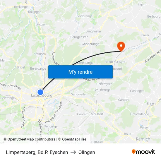 Limpertsberg, Bd.P. Eyschen to Olingen map