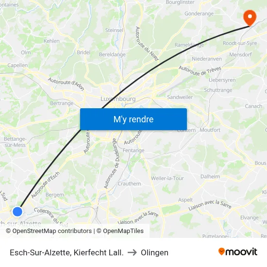 Esch-Sur-Alzette, Kierfecht Lall. to Olingen map
