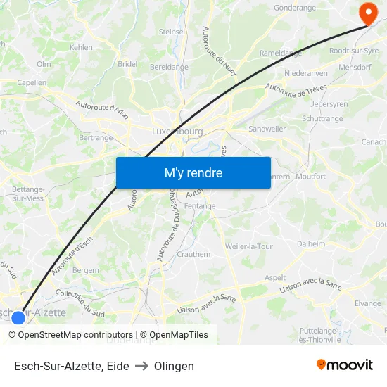 Esch-Sur-Alzette, Eide to Olingen map
