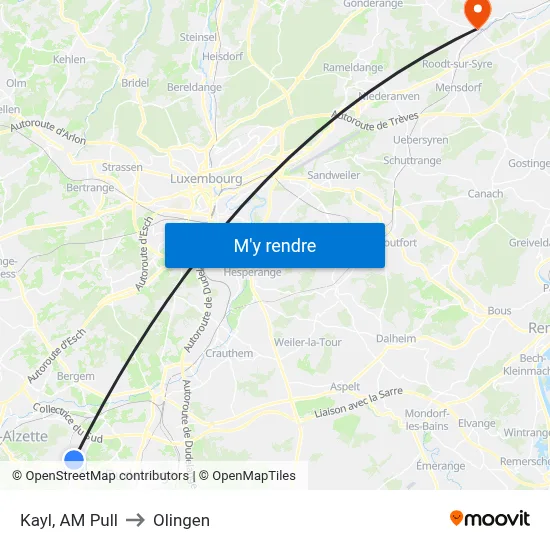 Kayl, AM Pull to Olingen map