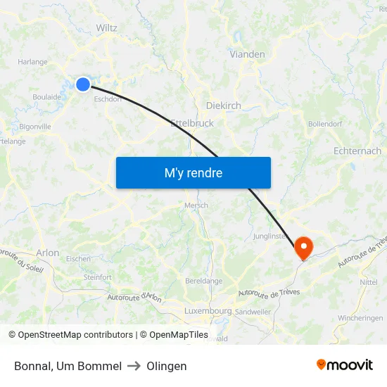 Bonnal, Um Bommel to Olingen map