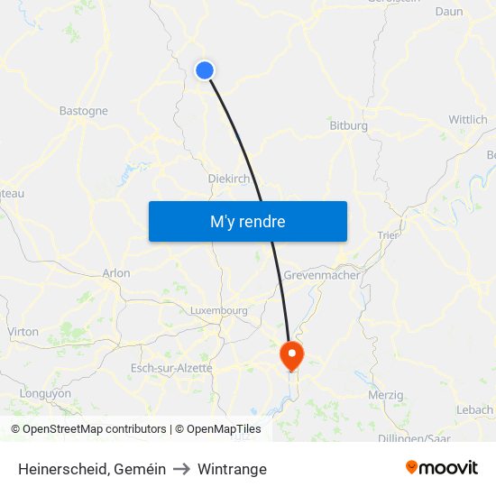 Heinerscheid, Geméin to Wintrange map