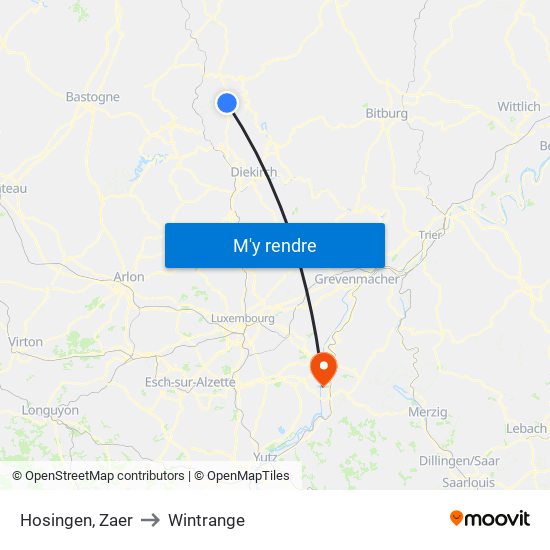 Hosingen, Zaer to Wintrange map