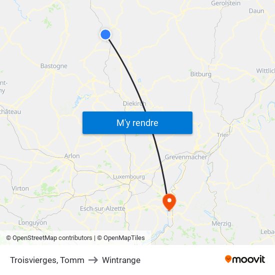 Troisvierges, Tomm to Wintrange map