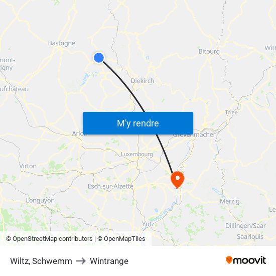 Wiltz, Schwemm to Wintrange map