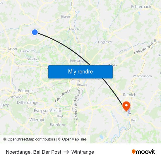 Noerdange, Bei Der Post to Wintrange map