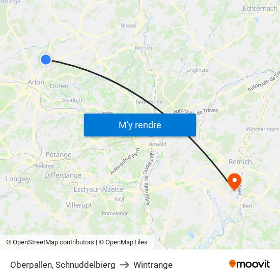 Oberpallen, Schnuddelbierg to Wintrange map