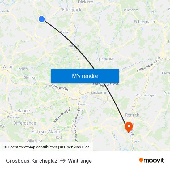 Grosbous, Kiircheplaz to Wintrange map