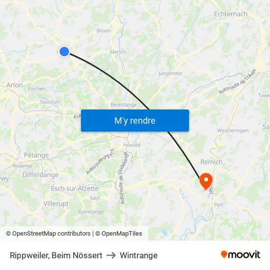 Rippweiler, Beim Nössert to Wintrange map