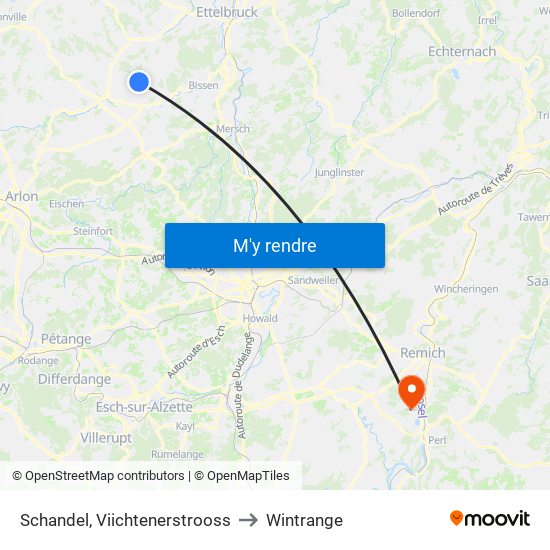 Schandel, Viichtenerstrooss to Wintrange map