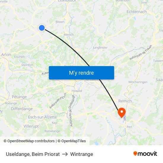 Useldange, Beim Priorat to Wintrange map