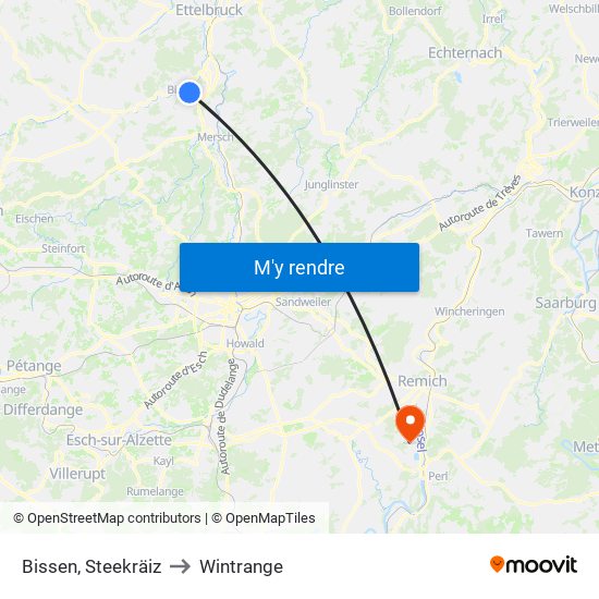 Bissen, Steekräiz to Wintrange map