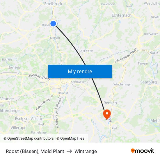 Roost (Bissen), Mold Plant to Wintrange map