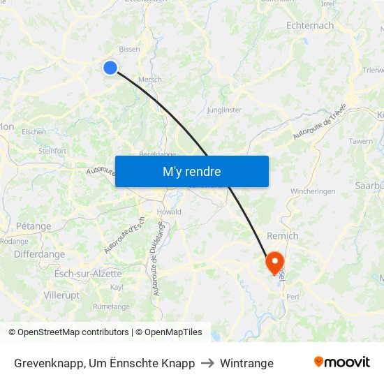 Grevenknapp, Um Ënnschte Knapp to Wintrange map