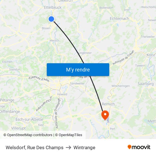 Welsdorf, Rue Des Champs to Wintrange map