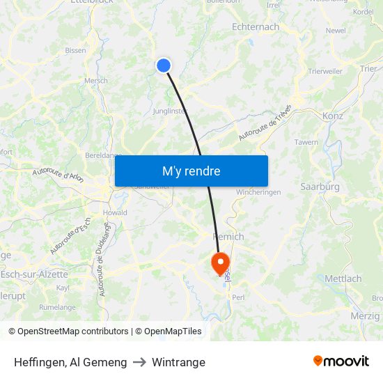 Heffingen, Al Gemeng to Wintrange map