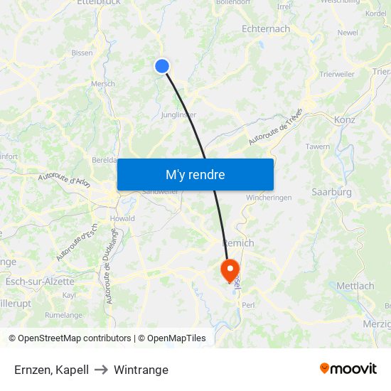 Ernzen, Kapell to Wintrange map