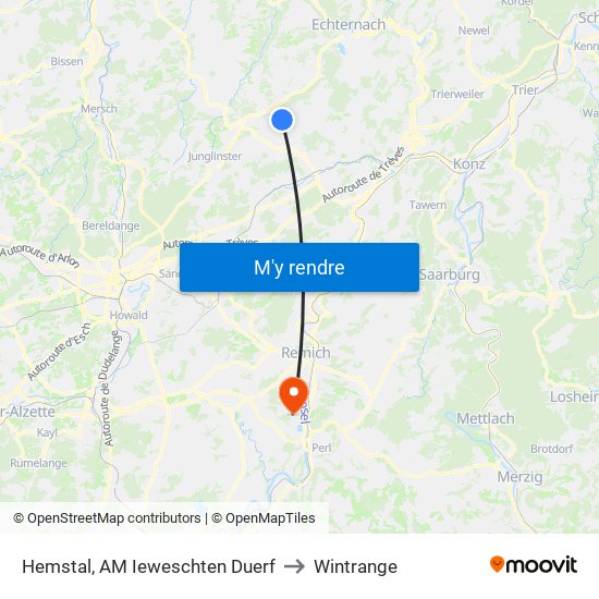 Hemstal, AM Ieweschten Duerf to Wintrange map