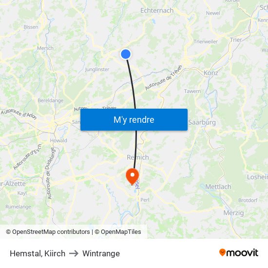 Hemstal, Kiirch to Wintrange map