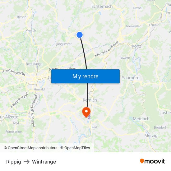 Rippig to Wintrange map