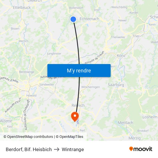 Berdorf, Bif. Heisbich to Wintrange map