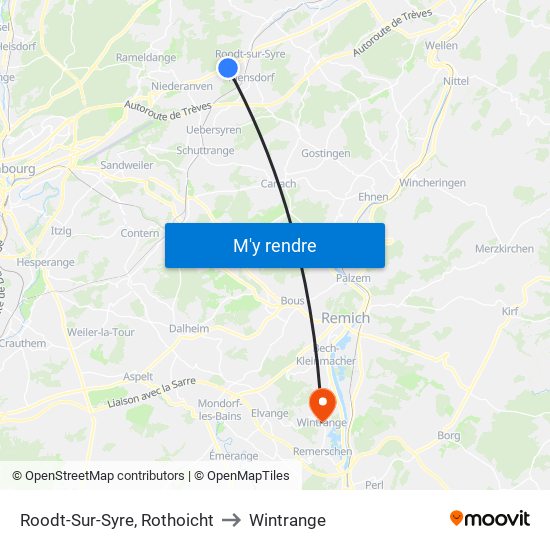 Roodt-Sur-Syre, Rothoicht to Wintrange map