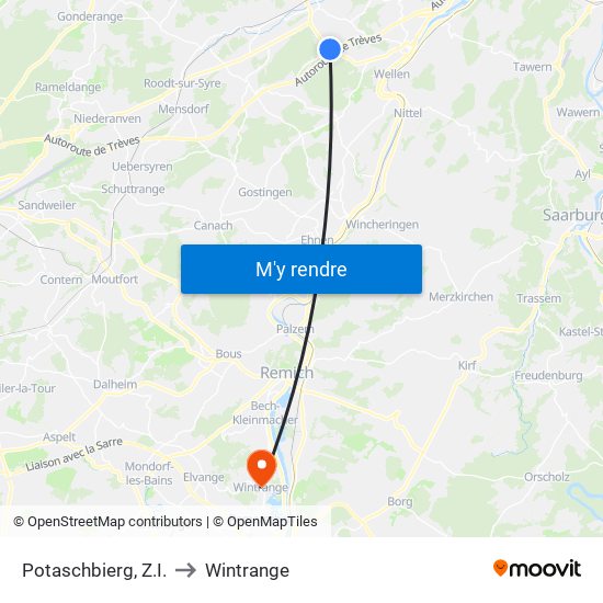 Potaschbierg, Z.I. to Wintrange map