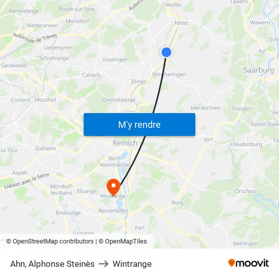Ahn, Alphonse Steinès to Wintrange map