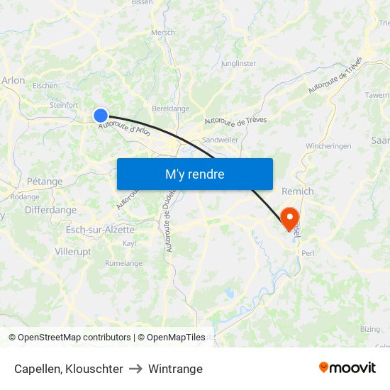 Capellen, Klouschter to Wintrange map