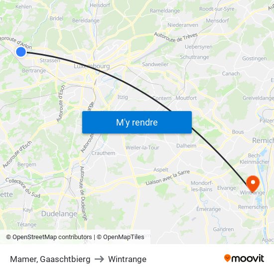 Mamer, Gaaschtbierg to Wintrange map