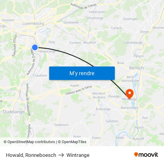 Howald, Ronneboesch to Wintrange map