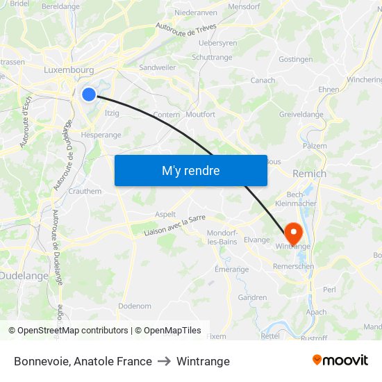 Bonnevoie, Anatole France to Wintrange map