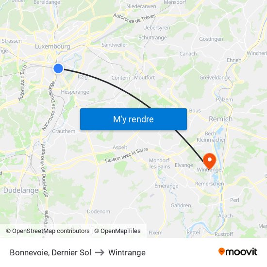 Bonnevoie, Dernier Sol to Wintrange map