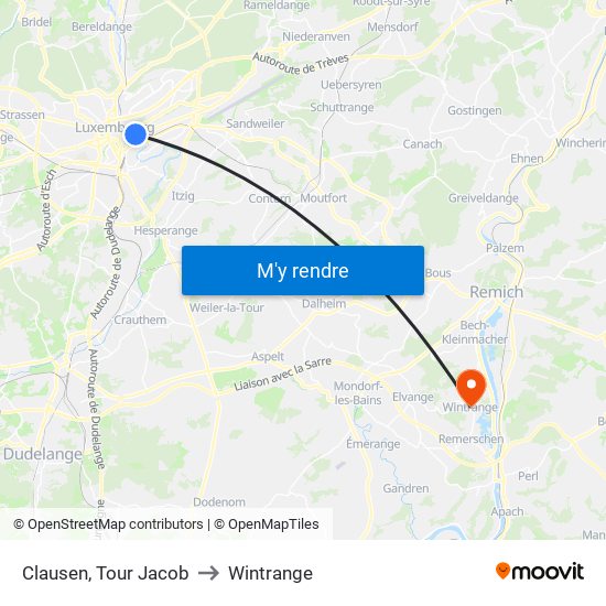 Clausen, Tour Jacob to Wintrange map