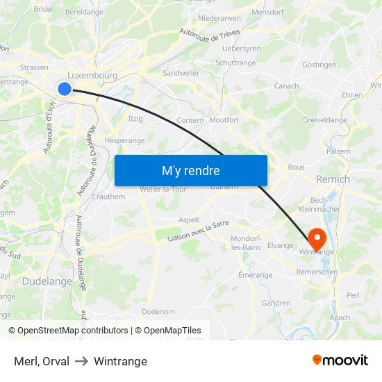 Merl, Orval to Wintrange map