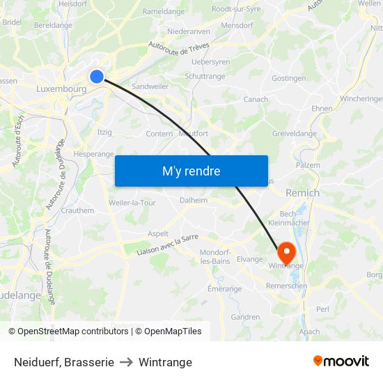 Neiduerf, Brasserie to Wintrange map