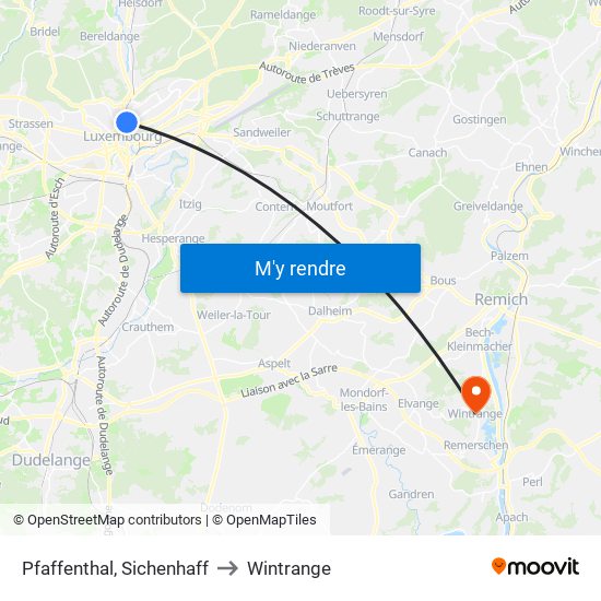 Pfaffenthal, Sichenhaff to Wintrange map