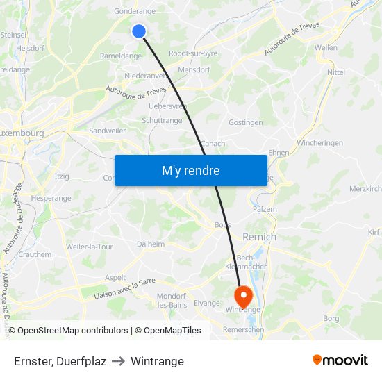 Ernster, Duerfplaz to Wintrange map