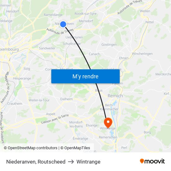 Niederanven, Routscheed to Wintrange map