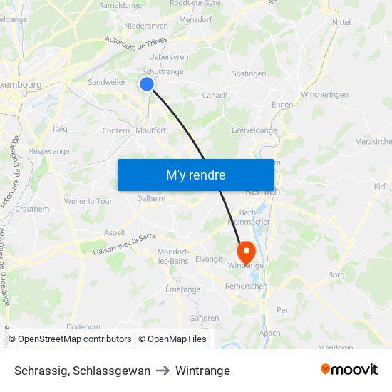 Schrassig, Schlassgewan to Wintrange map