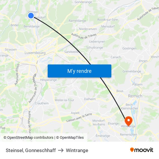 Steinsel, Gonneschhaff to Wintrange map