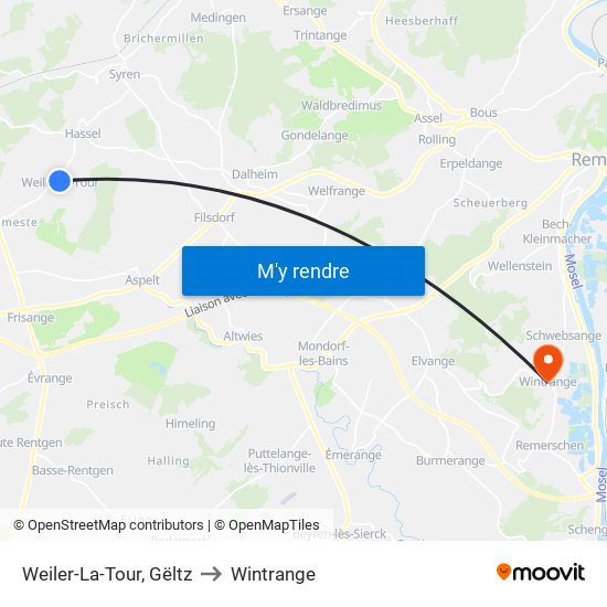 Weiler-La-Tour, Gëltz to Wintrange map