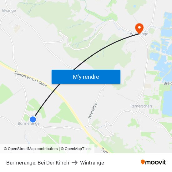 Burmerange, Bei Der Kiirch to Wintrange map