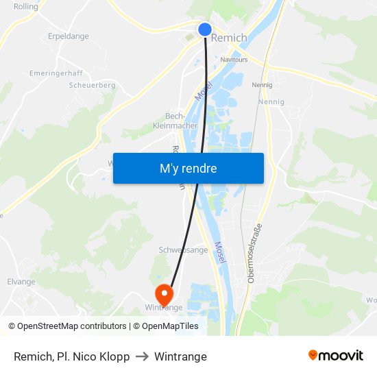 Remich, Pl. Nico Klopp to Wintrange map