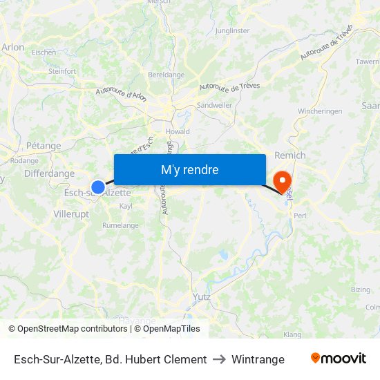 Esch-Sur-Alzette, Bd. Hubert Clement to Wintrange map