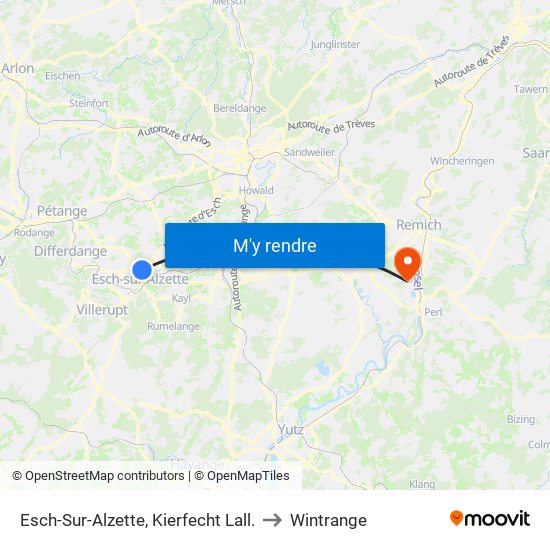 Esch-Sur-Alzette, Kierfecht Lall. to Wintrange map