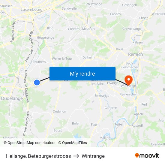 Hellange, Beteburgerstrooss to Wintrange map